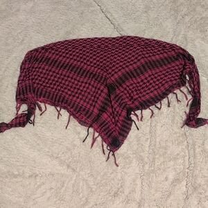 Pink and Black Checkered Scarf